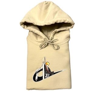 Ichigo Swoosh Cream Hoodie Sweatshirt Anime Size M (runs small)